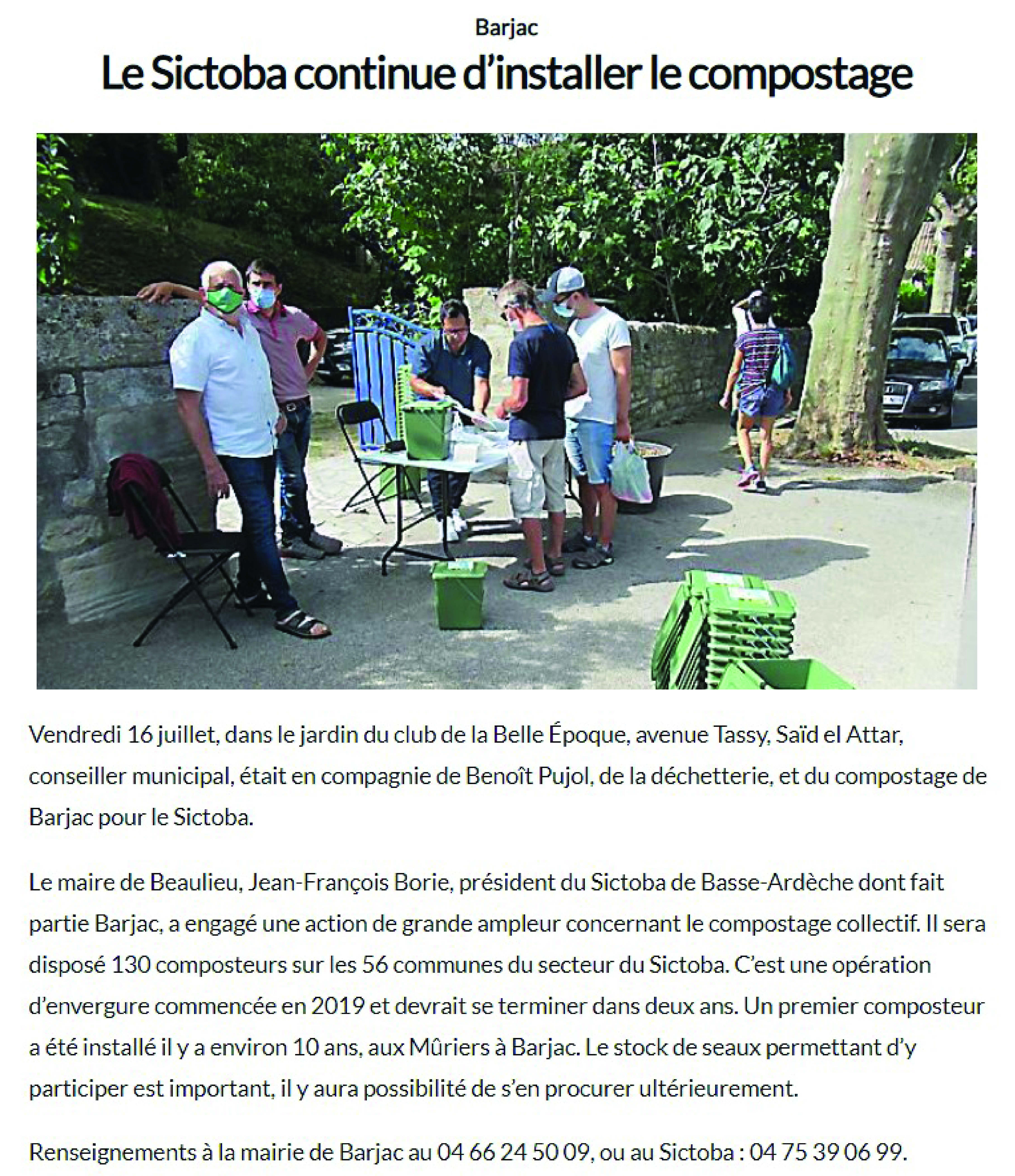 210805 Midi Libre Marché Barjac compostage