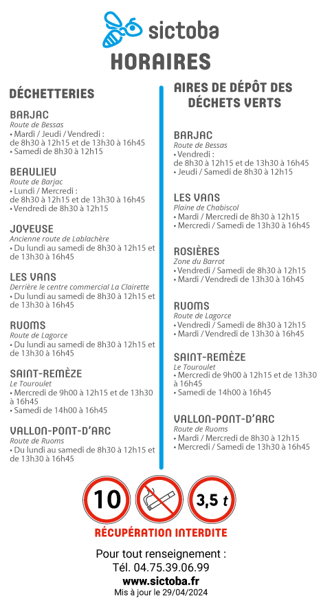 Horaires-SICTOBA
