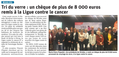 200213 Dauphiné Libéré Ligue contre le cancer