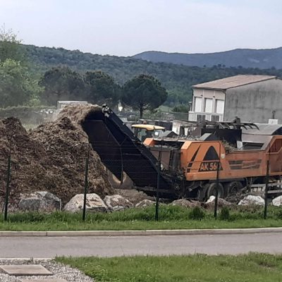 Broyage de déchets verts